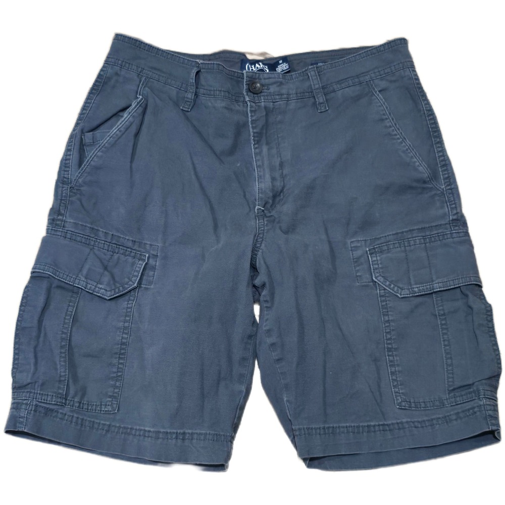 Chaps Mens Navy‎ Blue Stretch Corduroy Cargo Shorts Size 32 Cotton Blend